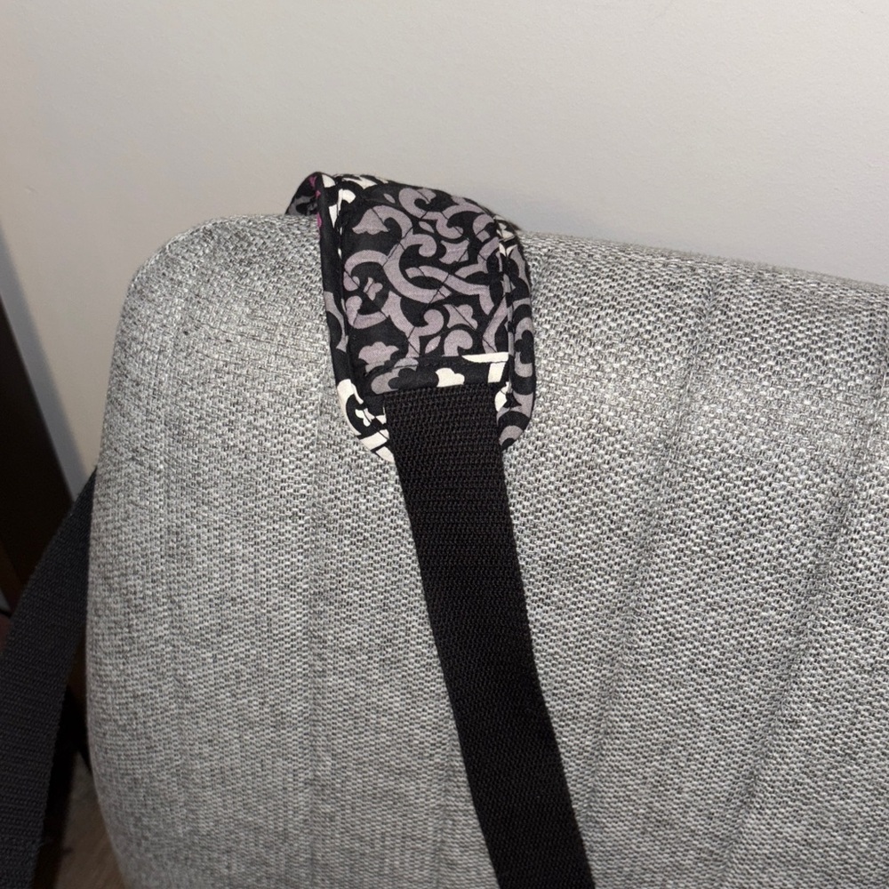 Vera Bradley Black and Purple Travel Duffel Bag with Crossbody and Handles - Picture 11 of 12